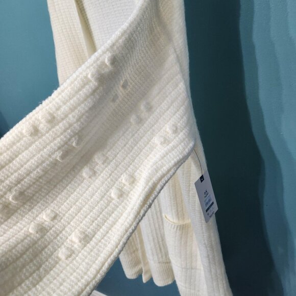 Terra Sky Popcorn Stitch Open Duster, Cream,  NWT - Picture 11 of 12